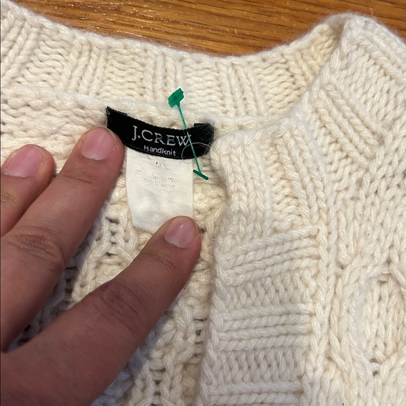 J. Crew Hand Knit Medium Cream Cable Knit Cardigan hand knit womens - Picture 4 of 7
